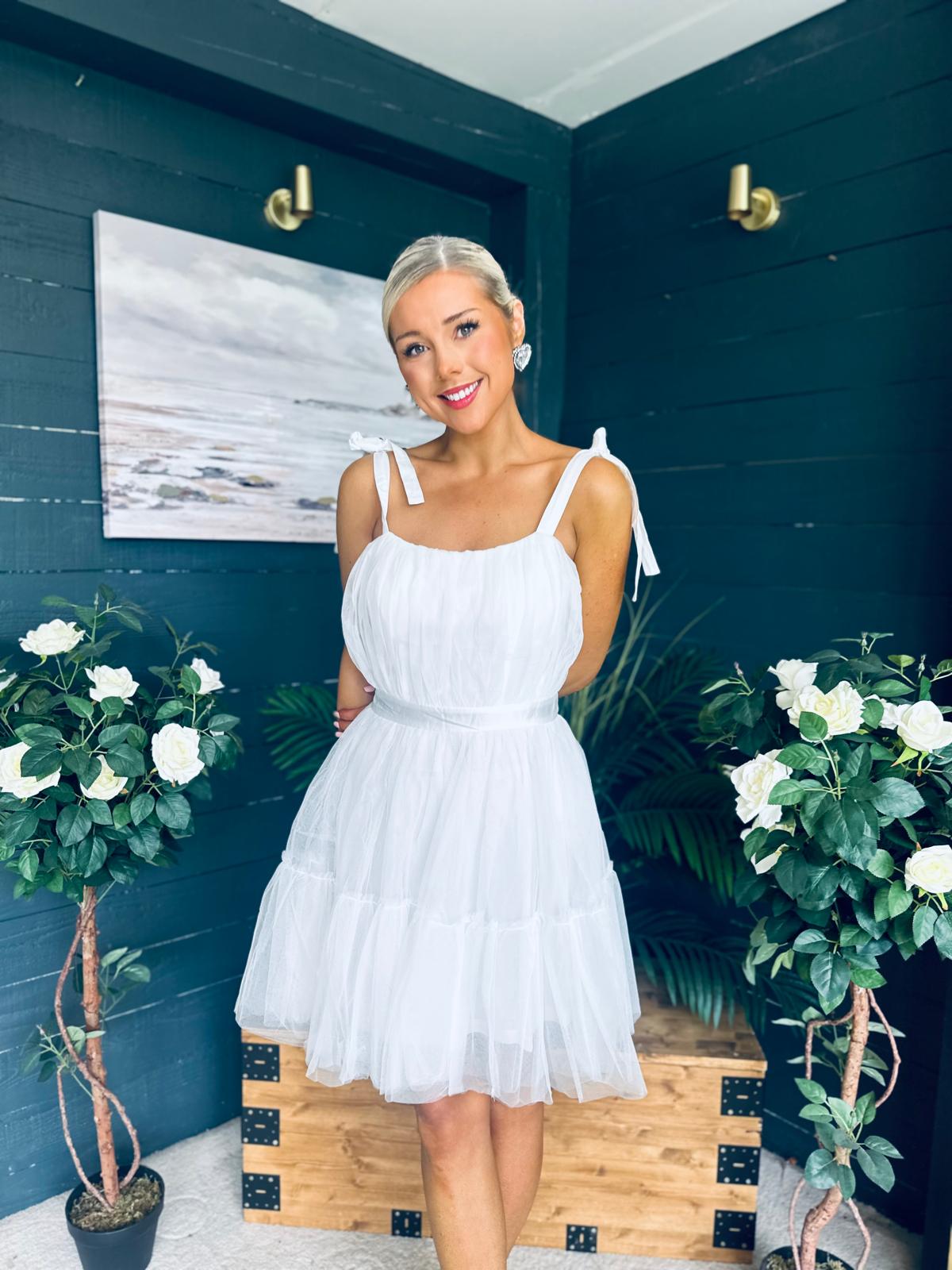 Melissa Occasion Tulle Mini Dress White