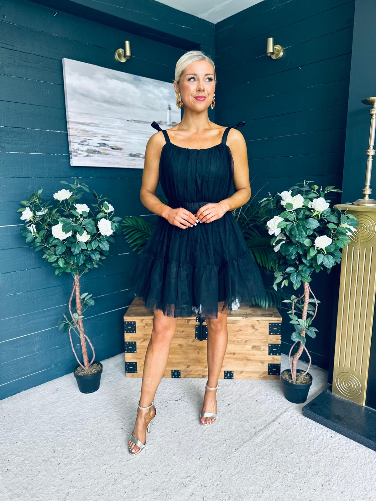 Melissa Occasion Tulle Mini Dress Black