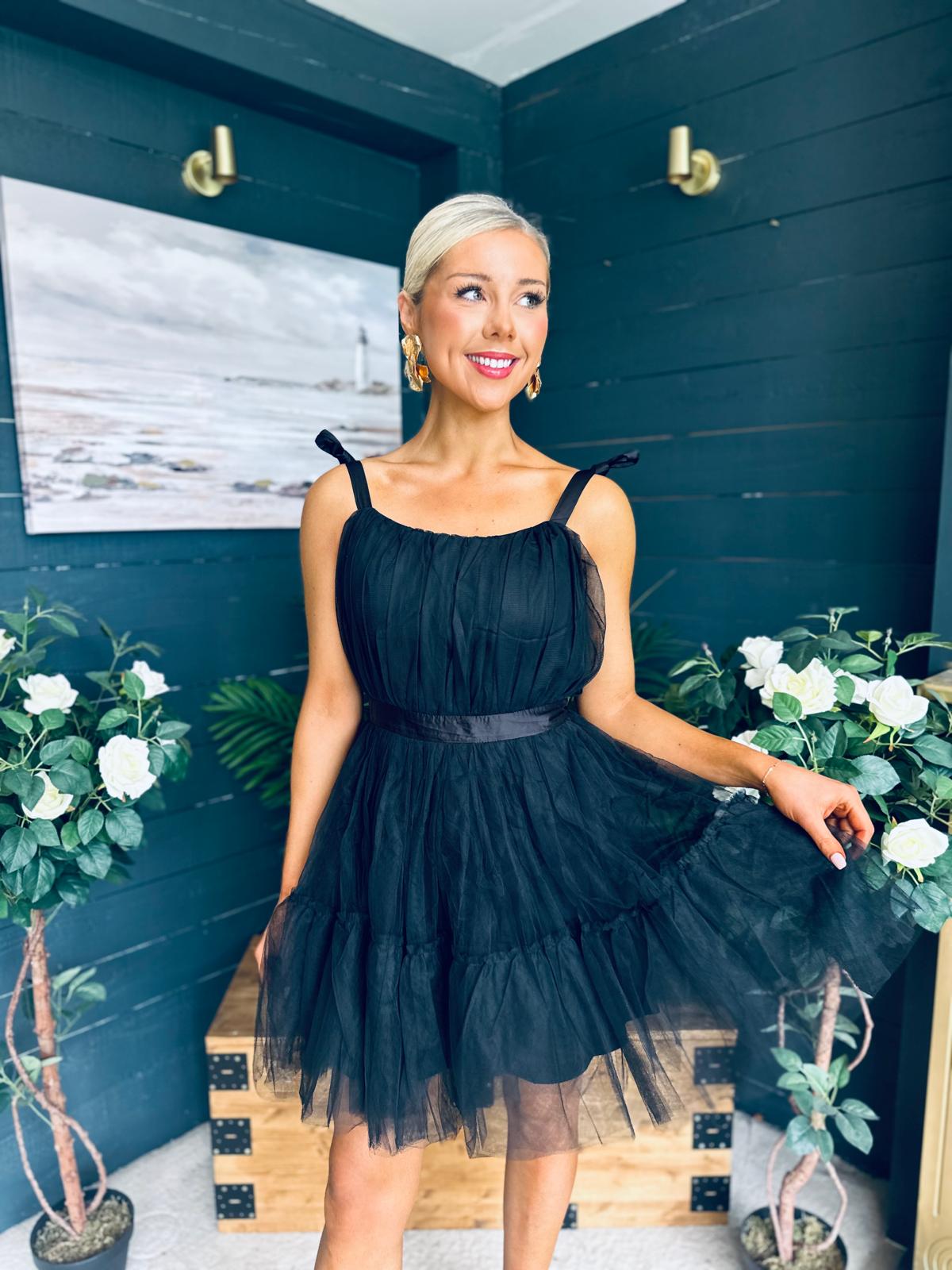 Melissa Occasion Tulle Mini Dress Black