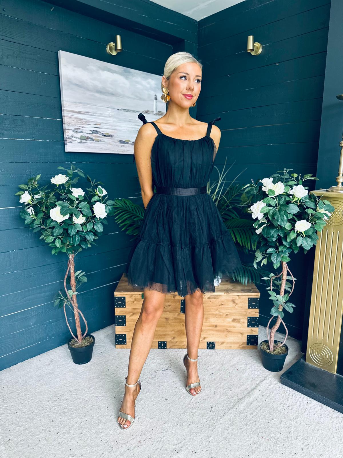Melissa Occasion Tulle Mini Dress Black