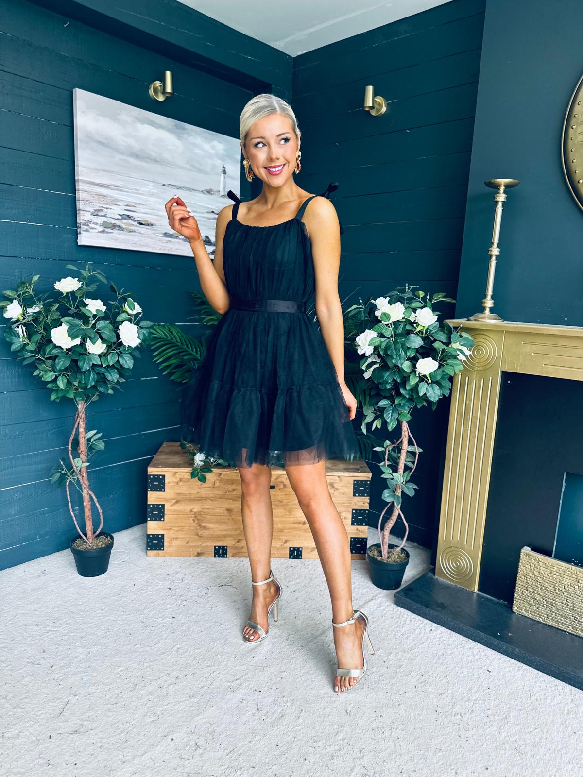 Melissa Occasion Tulle Mini Dress Black