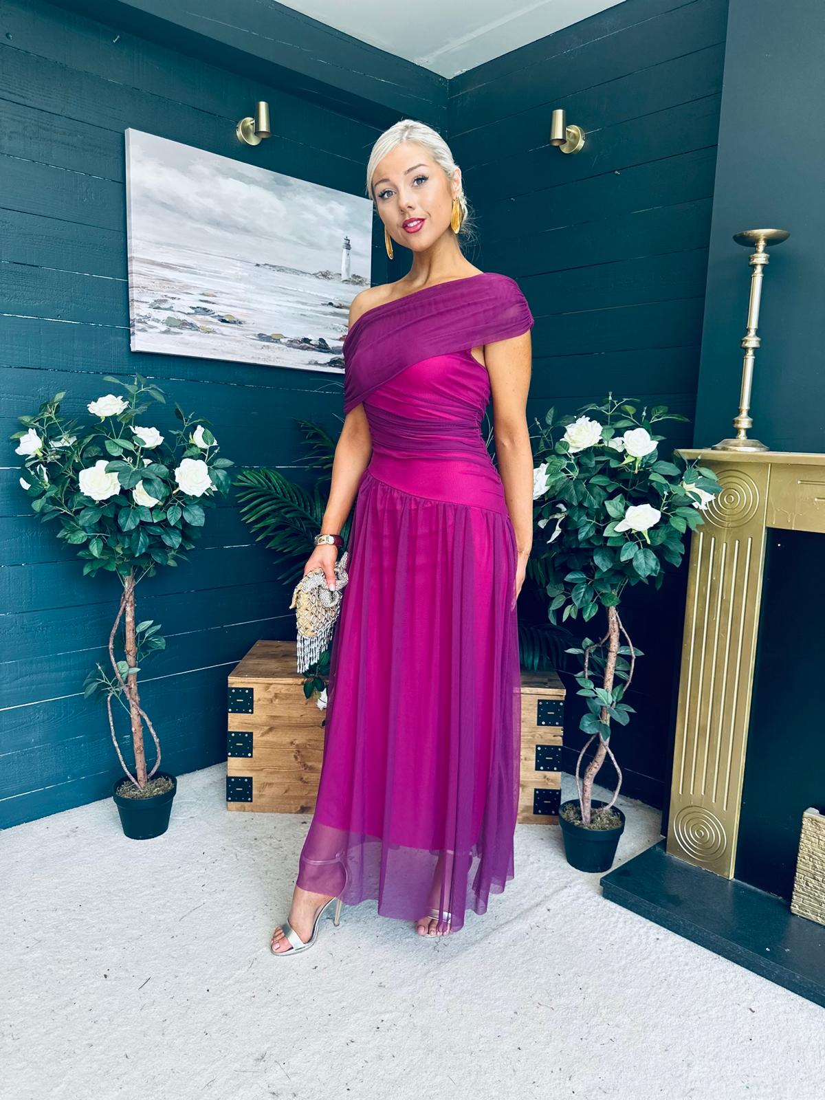 Vienna Occasion Maxi Mech Dress Violet