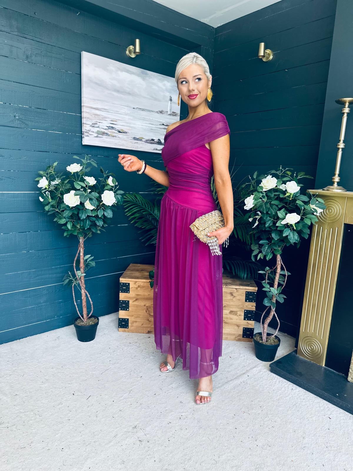 Vienna Occasion Maxi Mech Dress Violet