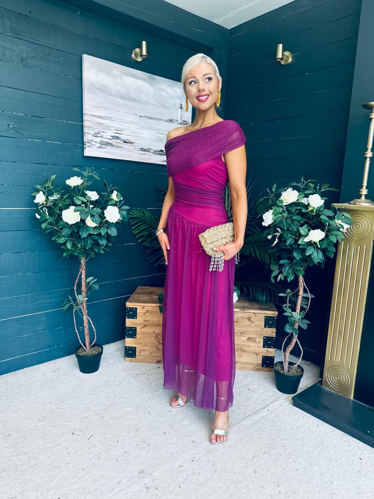 Vienna Occasion Maxi Mech Dress Violet