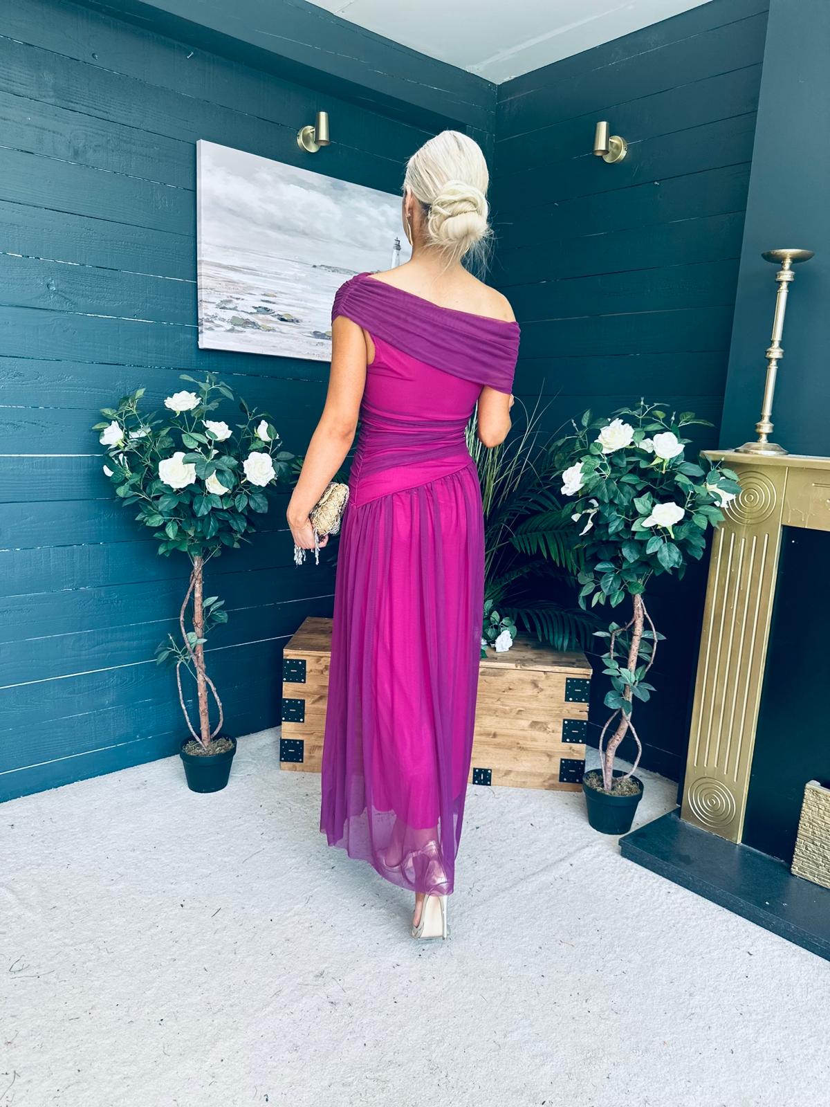 Vienna Occasion Maxi Mech Dress Violet