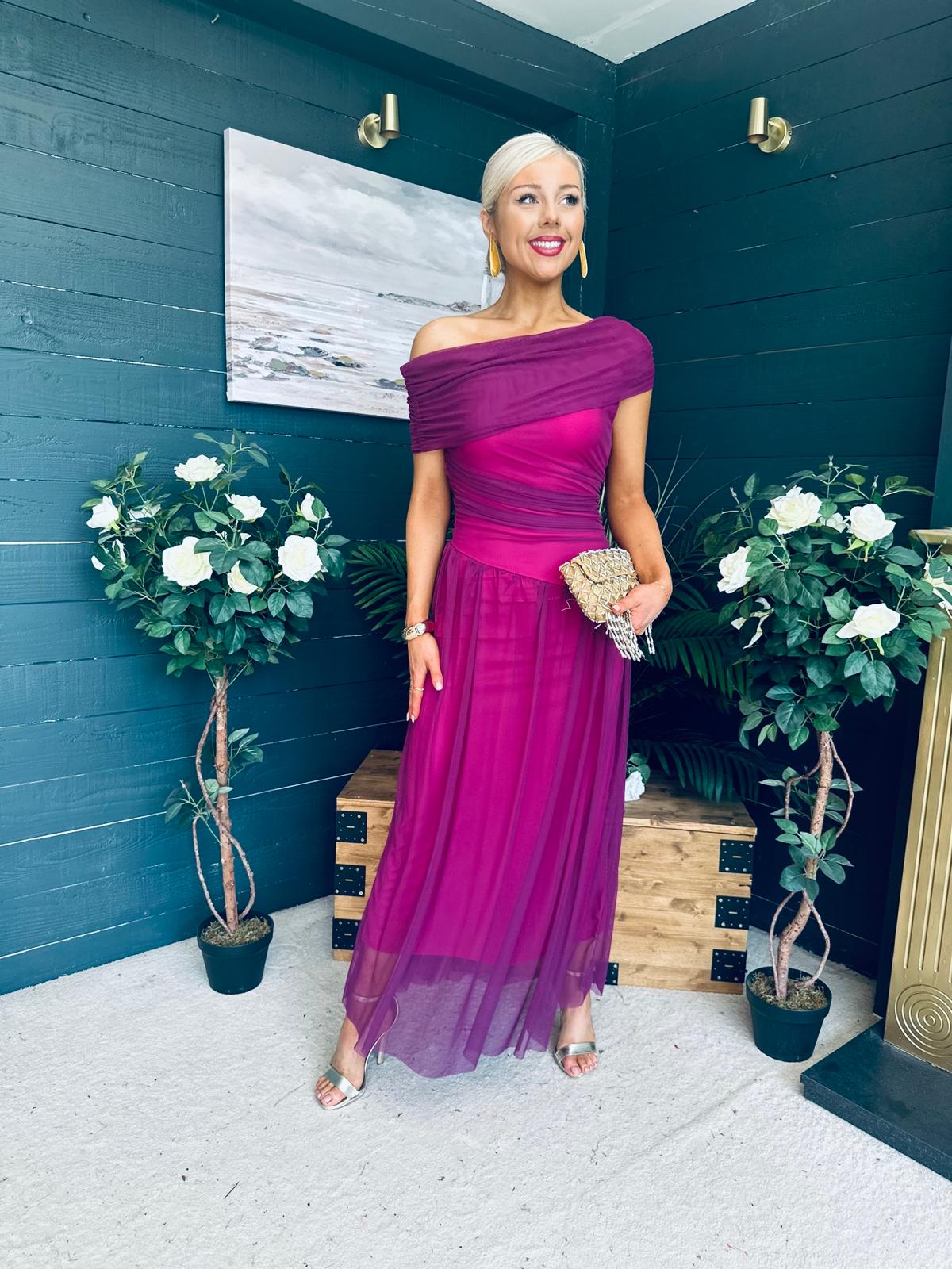 Vienna Occasion Maxi Mech Dress Violet