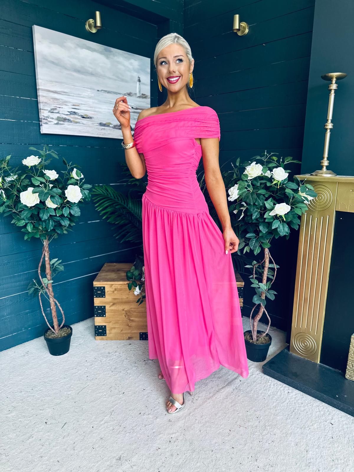 Vienna Occasion Maxi Mech Dress Pink
