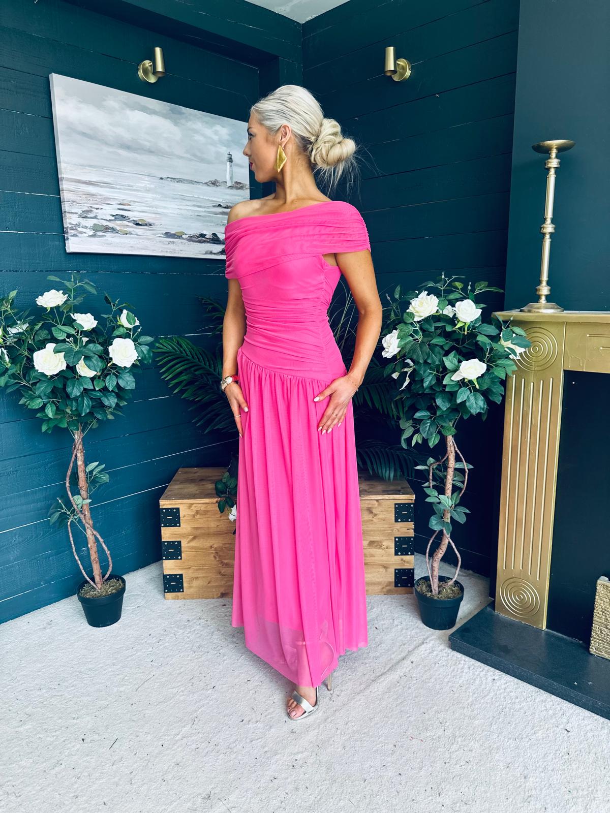 Vienna Occasion Maxi Mech Dress Pink