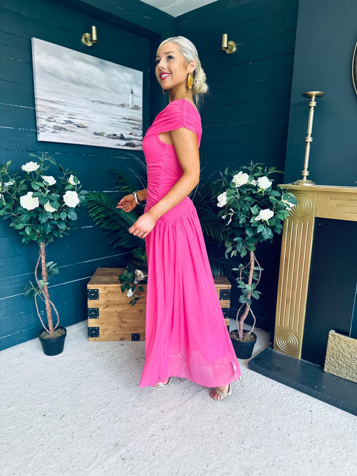 Vienna Occasion Maxi Mech Dress Pink