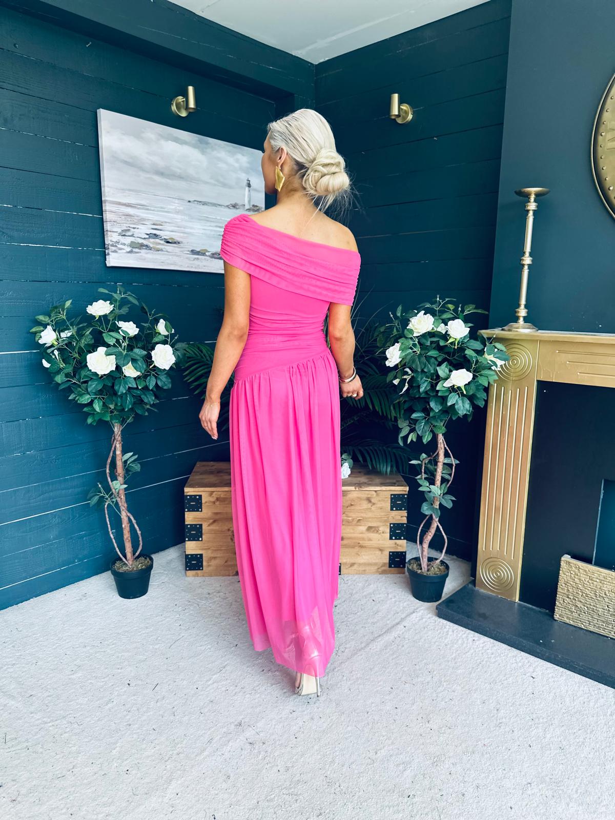 Vienna Occasion Maxi Mech Dress Pink