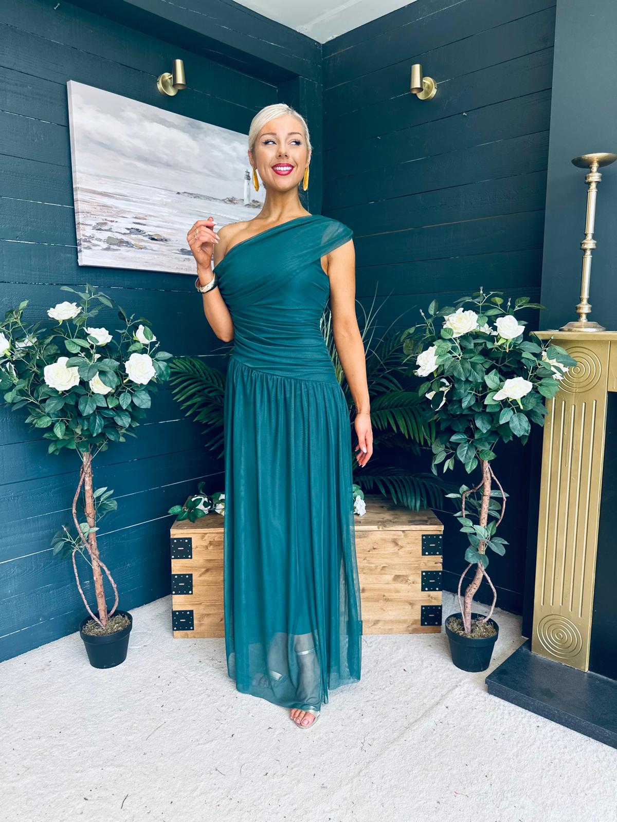 Vienna Occasion Maxi Mech Dress Forest