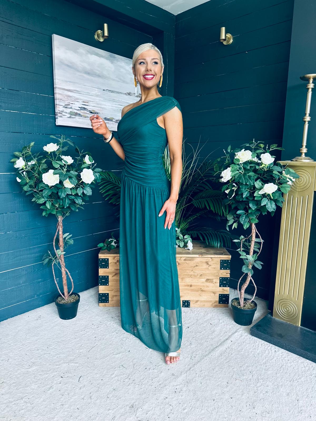 Vienna Occasion Maxi Mech Dress Forest