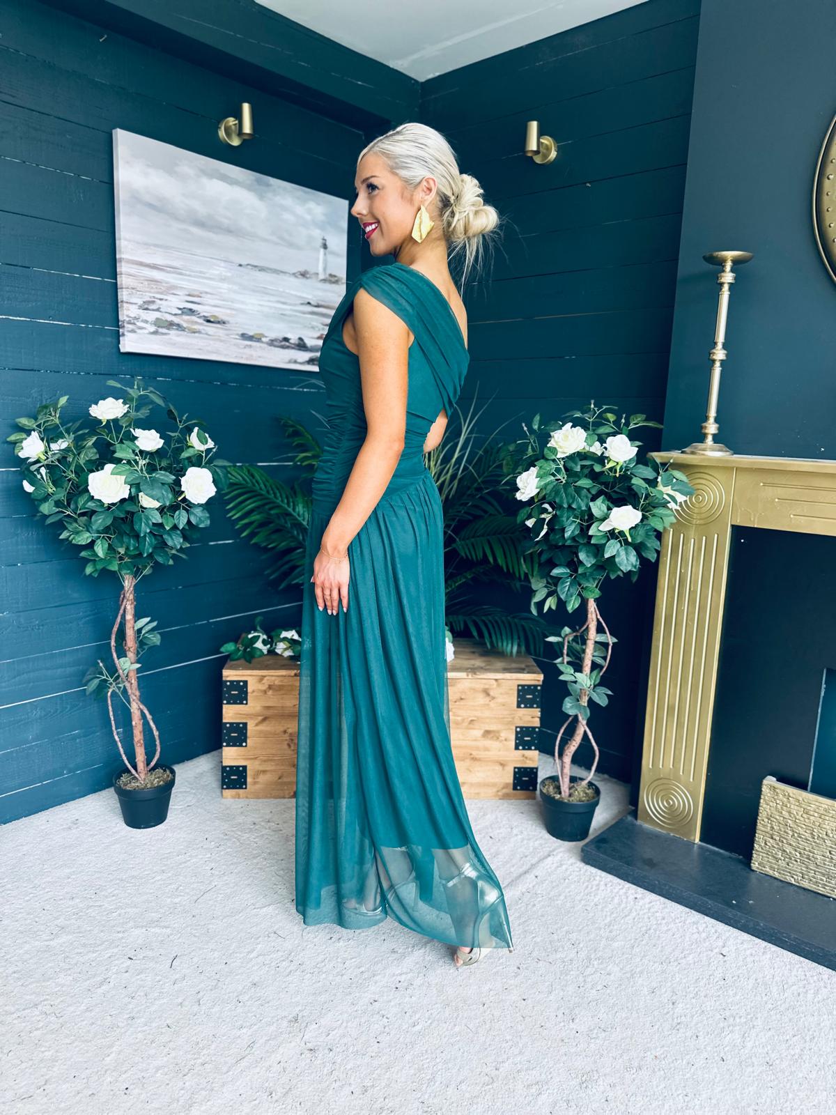 Vienna Occasion Maxi Mech Dress Forest