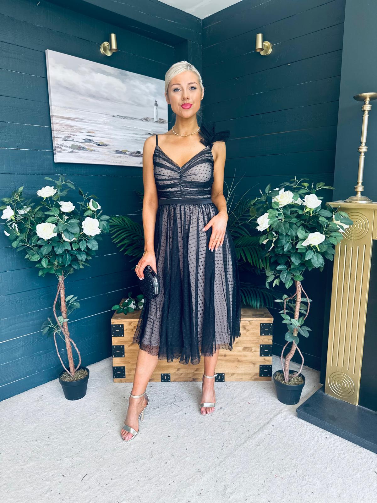 Dolly Occasion Tulle Midi Dress Black