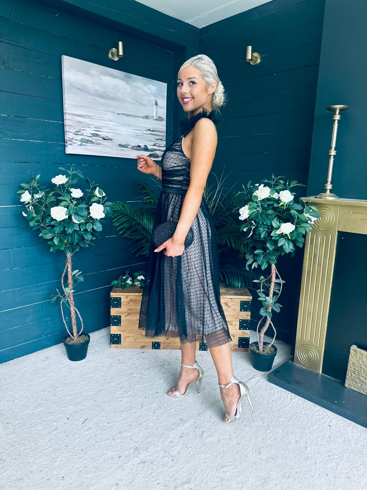 Dolly Occasion Tulle Midi Dress Black