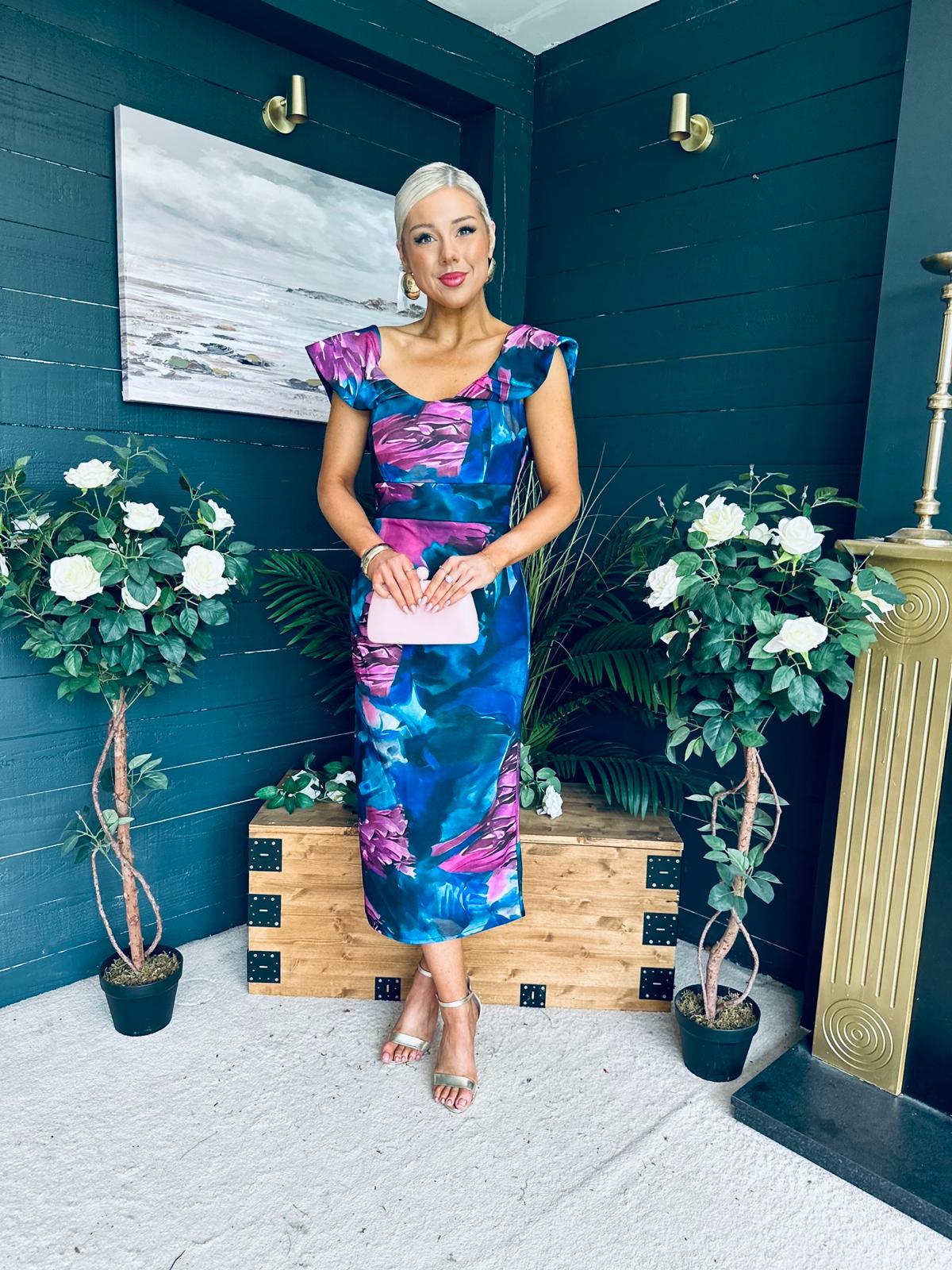 Jasmin Detailed Midi Dress Navy