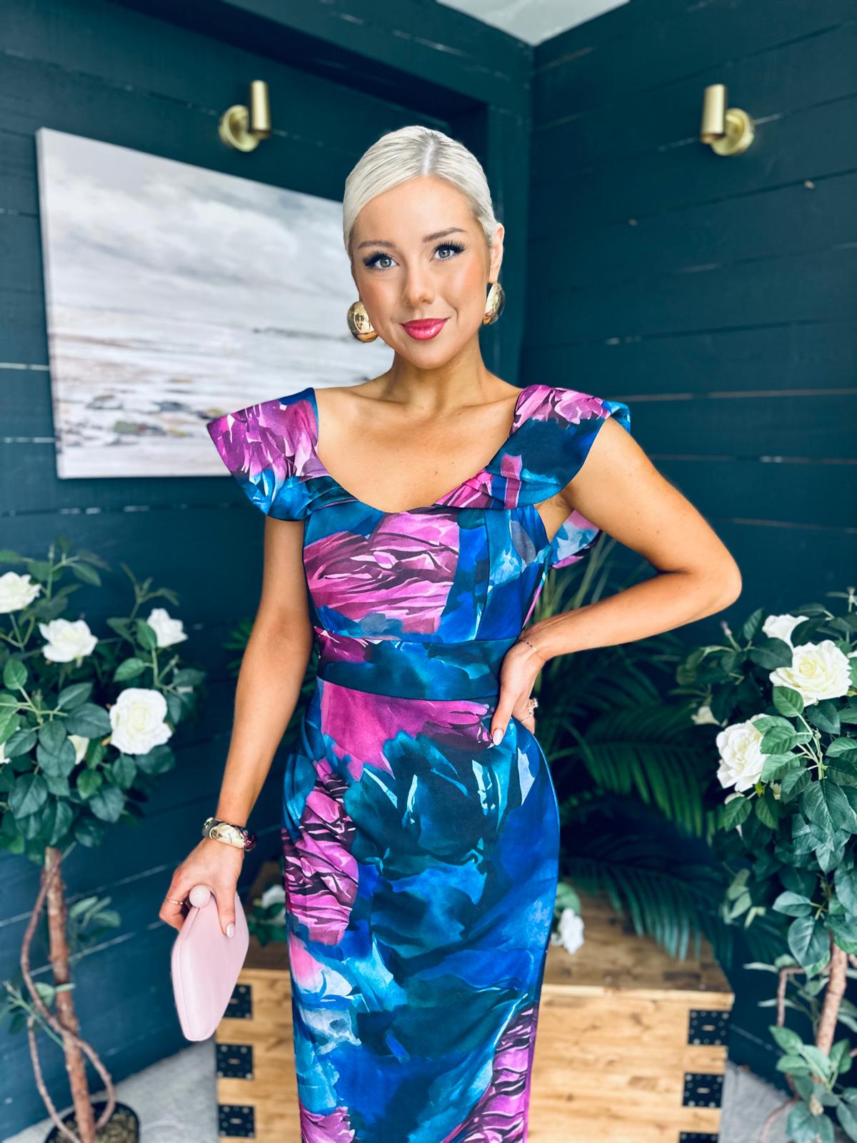 Jasmin Detailed Midi Dress Navy