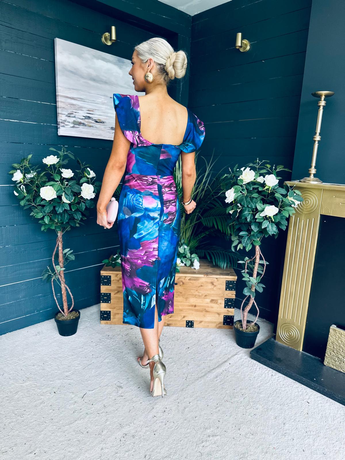 Jasmin Detailed Midi Dress Navy