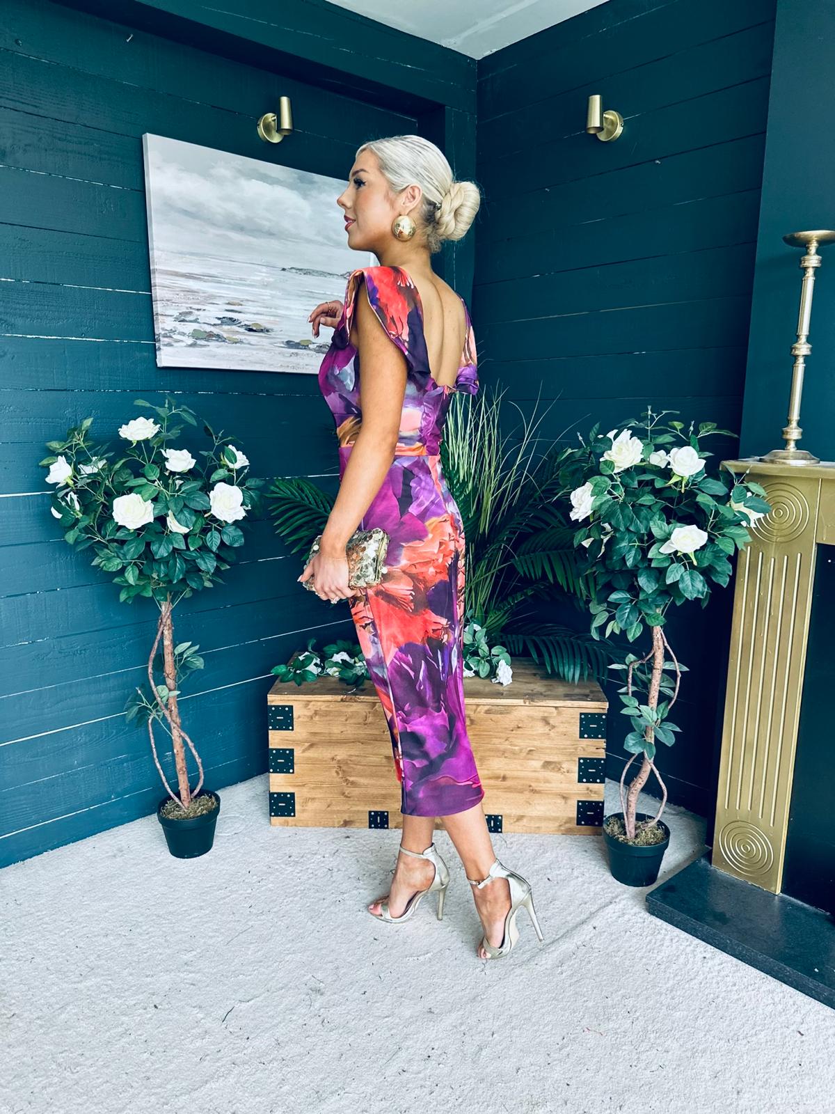 Jasmin Detailed Midi Dress Violet
