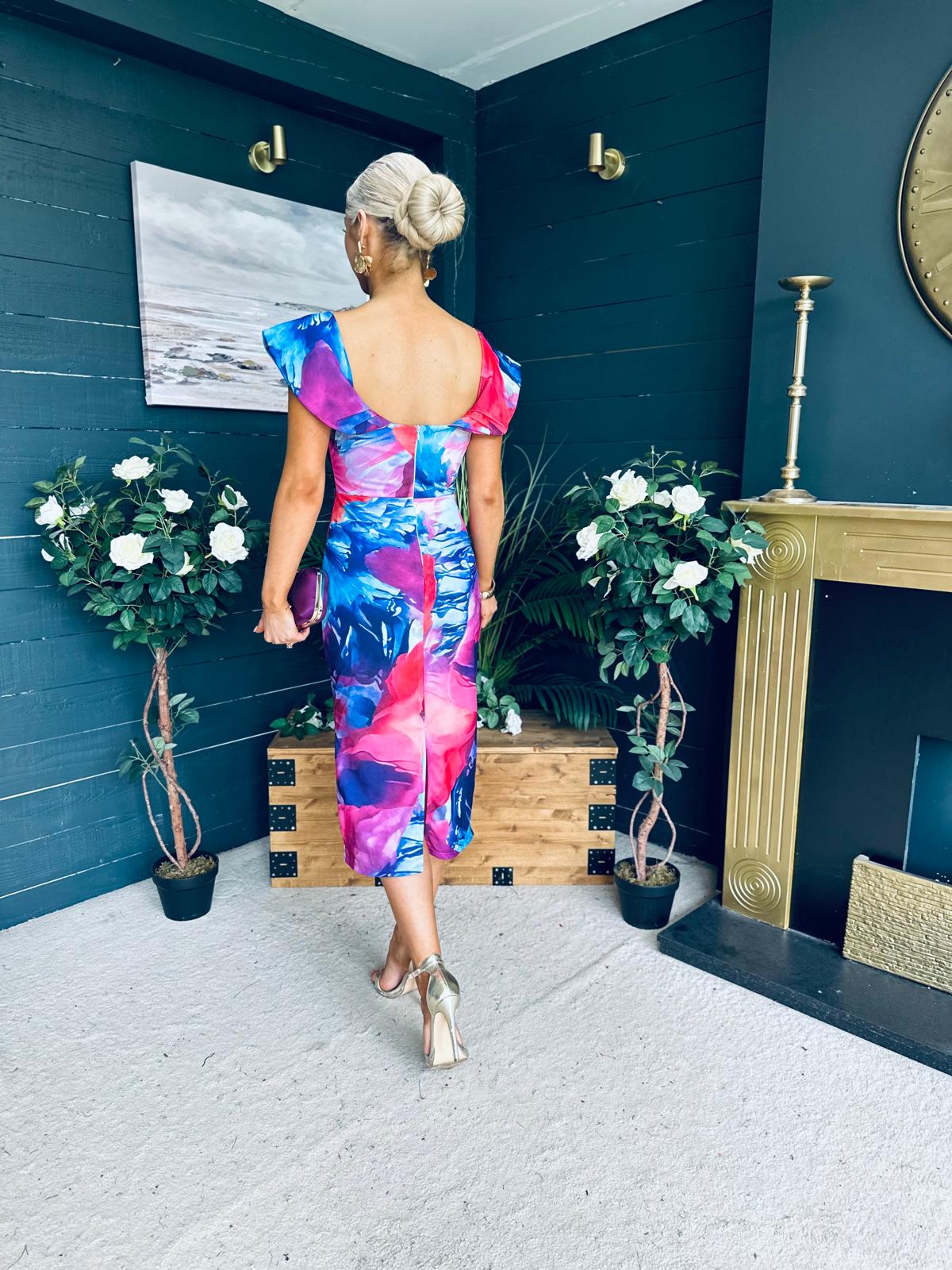 Jasmin Detailed Midi Dress Pink