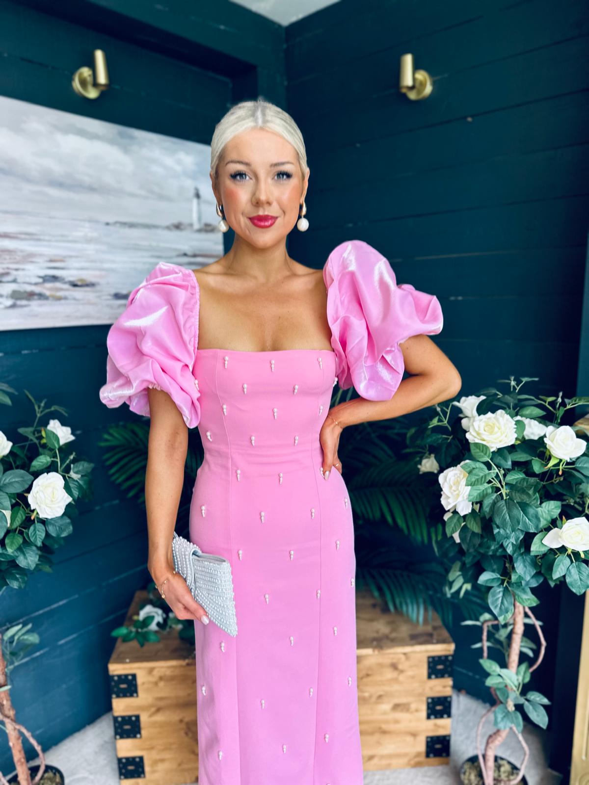 Ivy Embellished Occasion Dress Pink