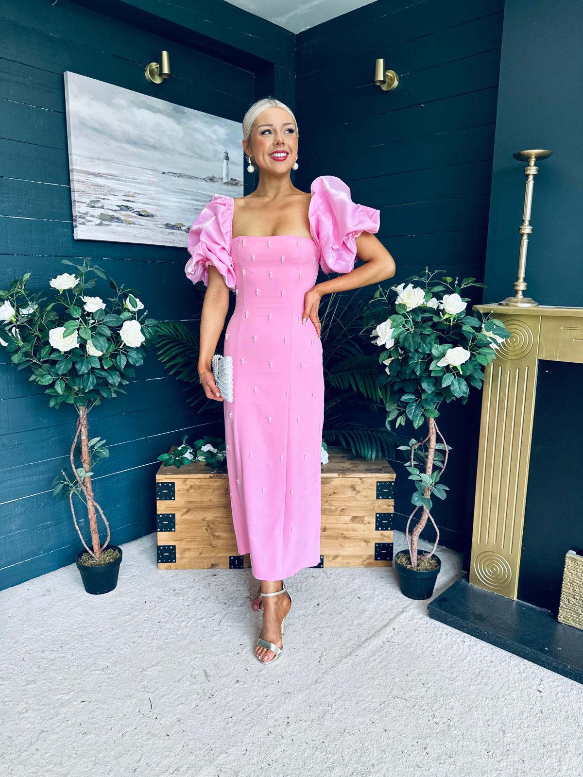 Ivy Embellished Occasion Dress Pink