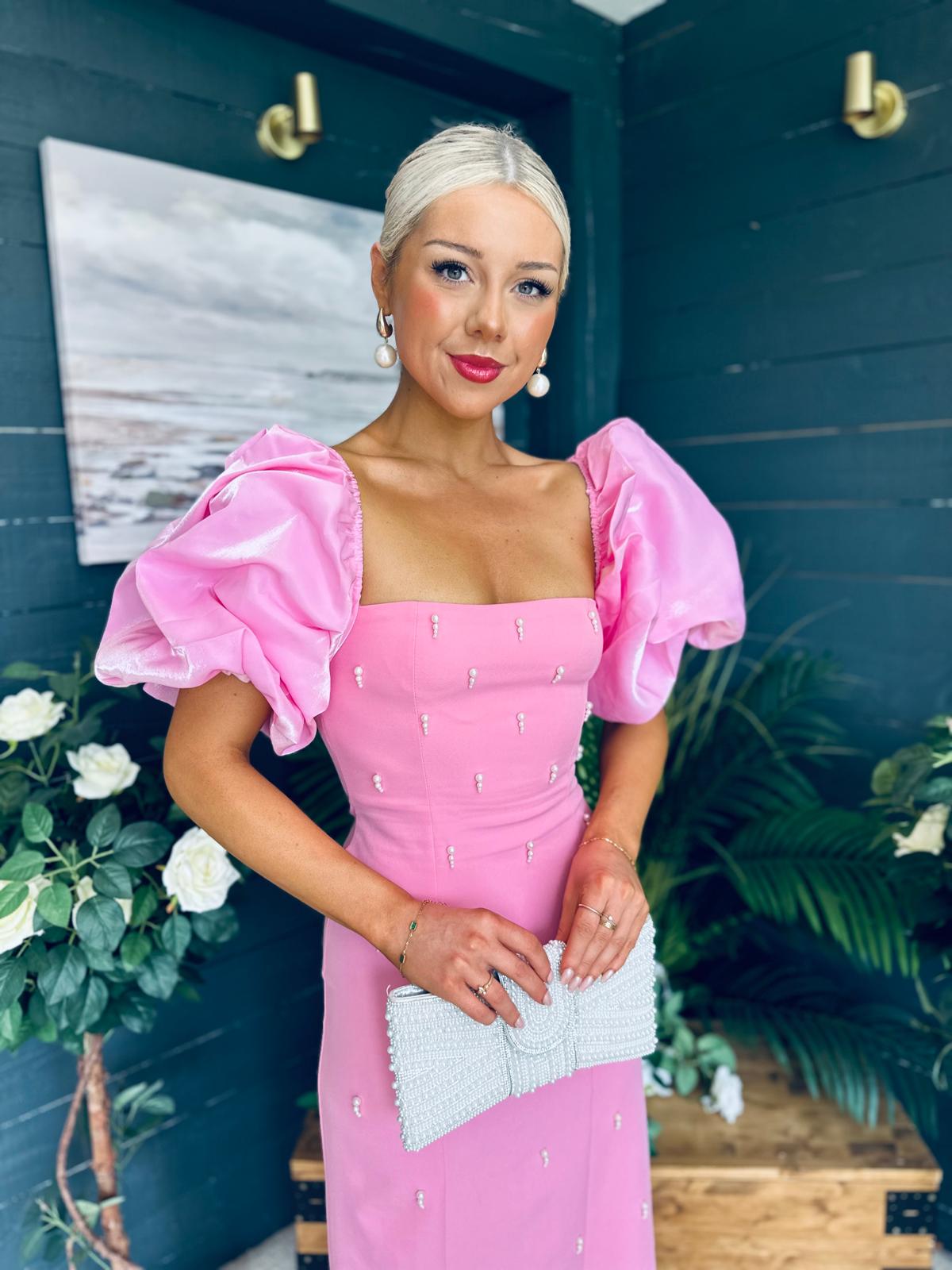 Ivy Embellished Occasion Dress Pink