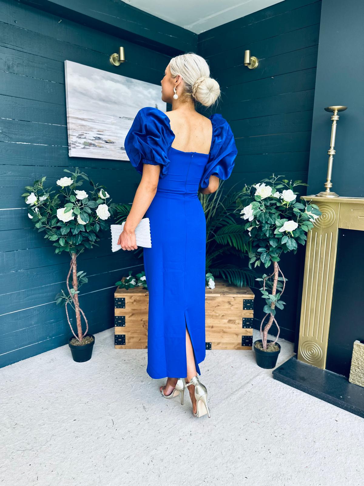 Ivy Embellished Occasion Dress Cobalt