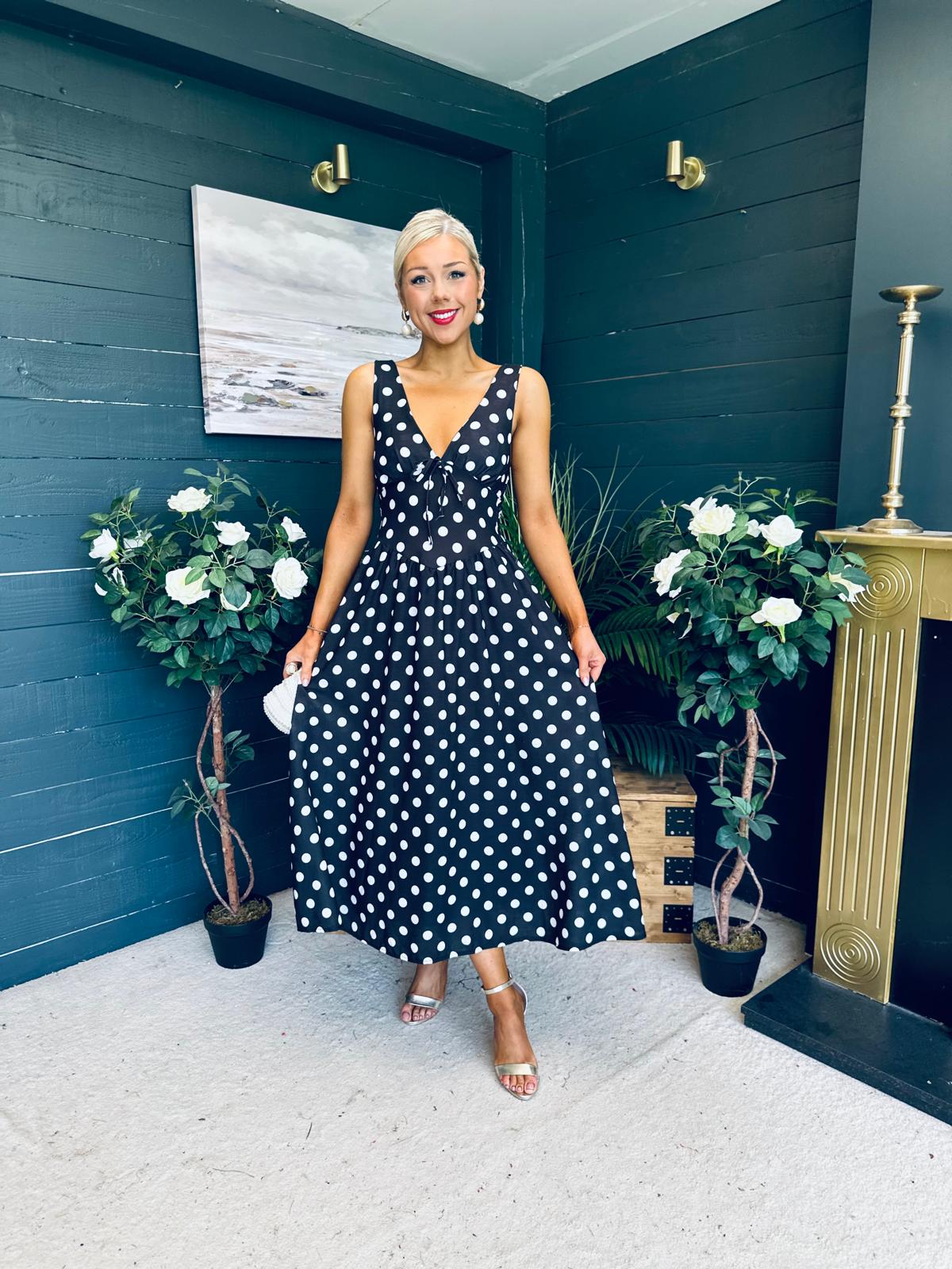 Jordyn Banded Midi Dress Black