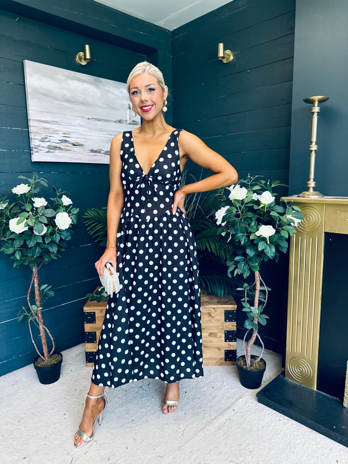 Jordyn Banded Midi Dress Black