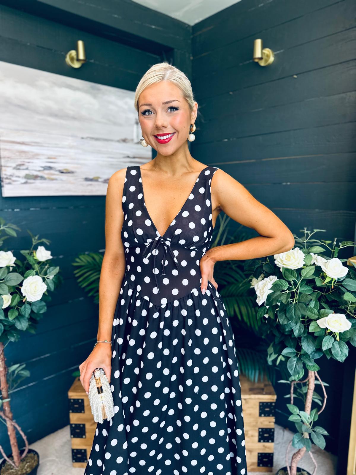 Jordyn Banded Midi Dress Black