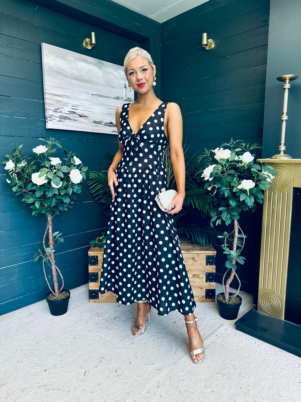 Jordyn Banded Midi Dress Black