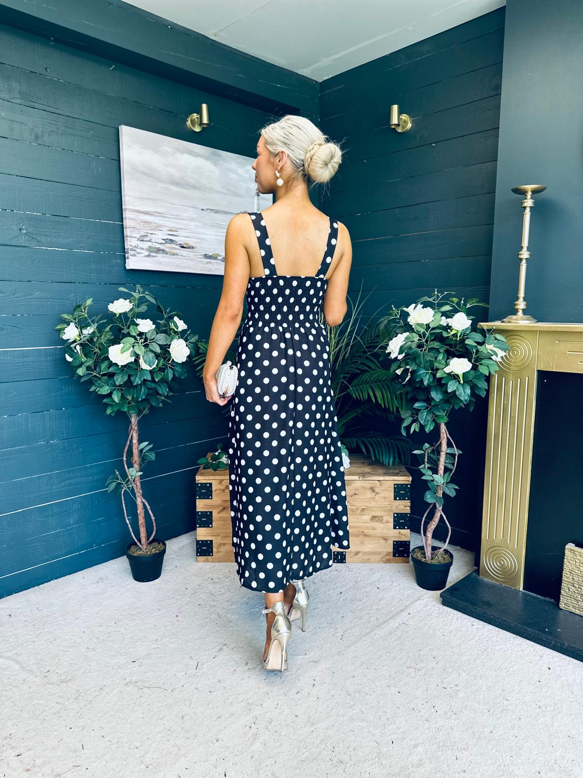 Jordyn Banded Midi Dress Black