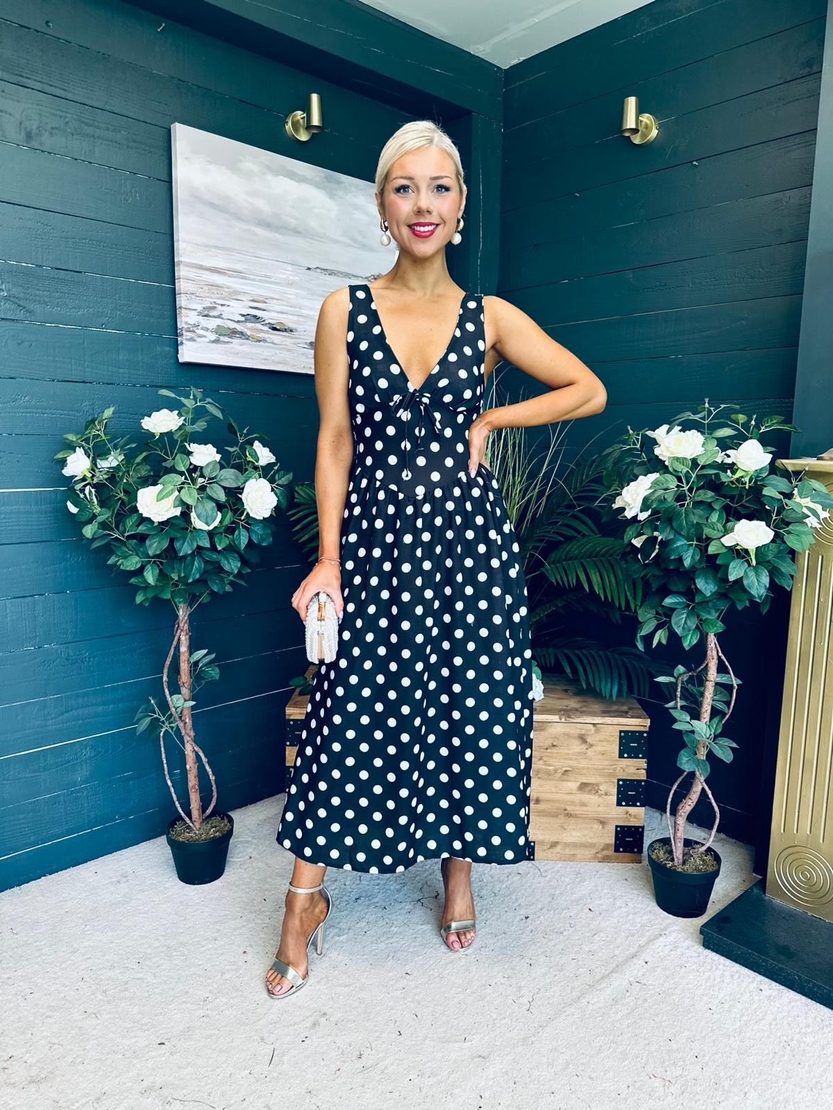 Jordyn Banded Midi Dress Black