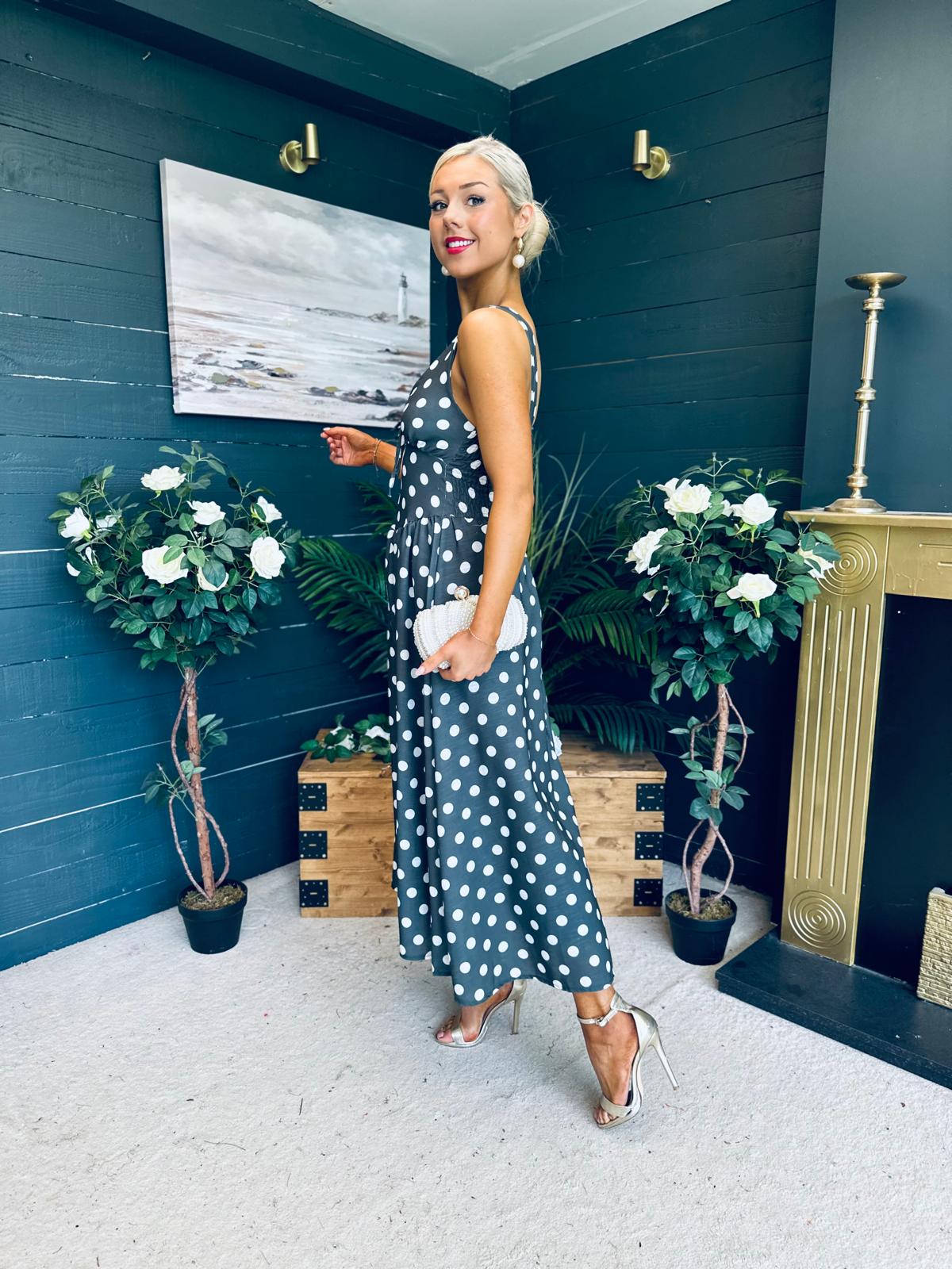Jordyn Banded Midi Dress Khaki