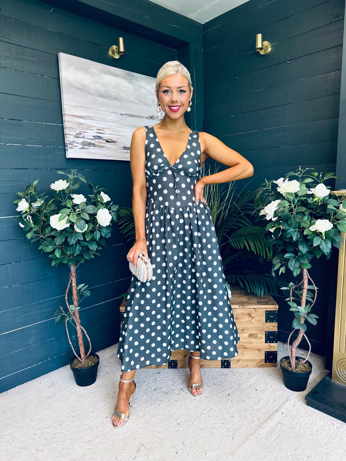 Jordyn Banded Midi Dress Khaki
