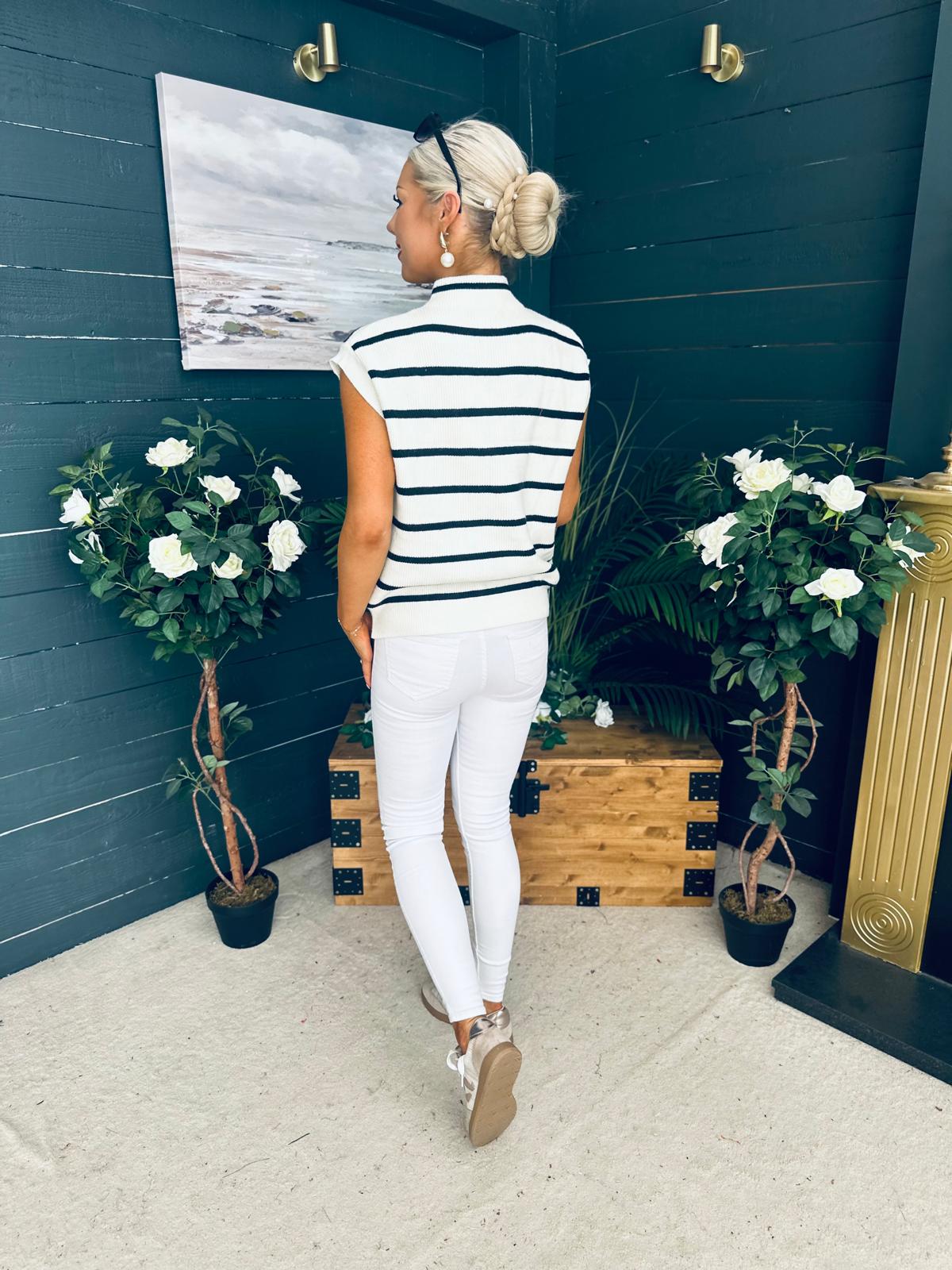 Lorna Half Zip Vest White