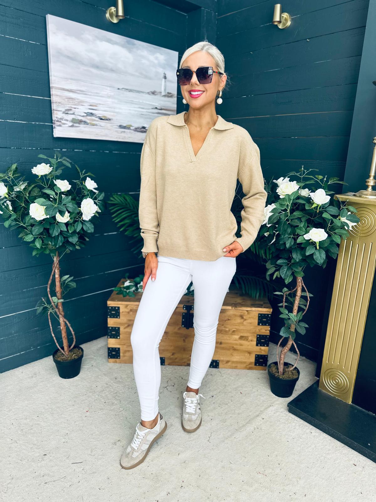 Dayton Soft Knit Jumper Beige