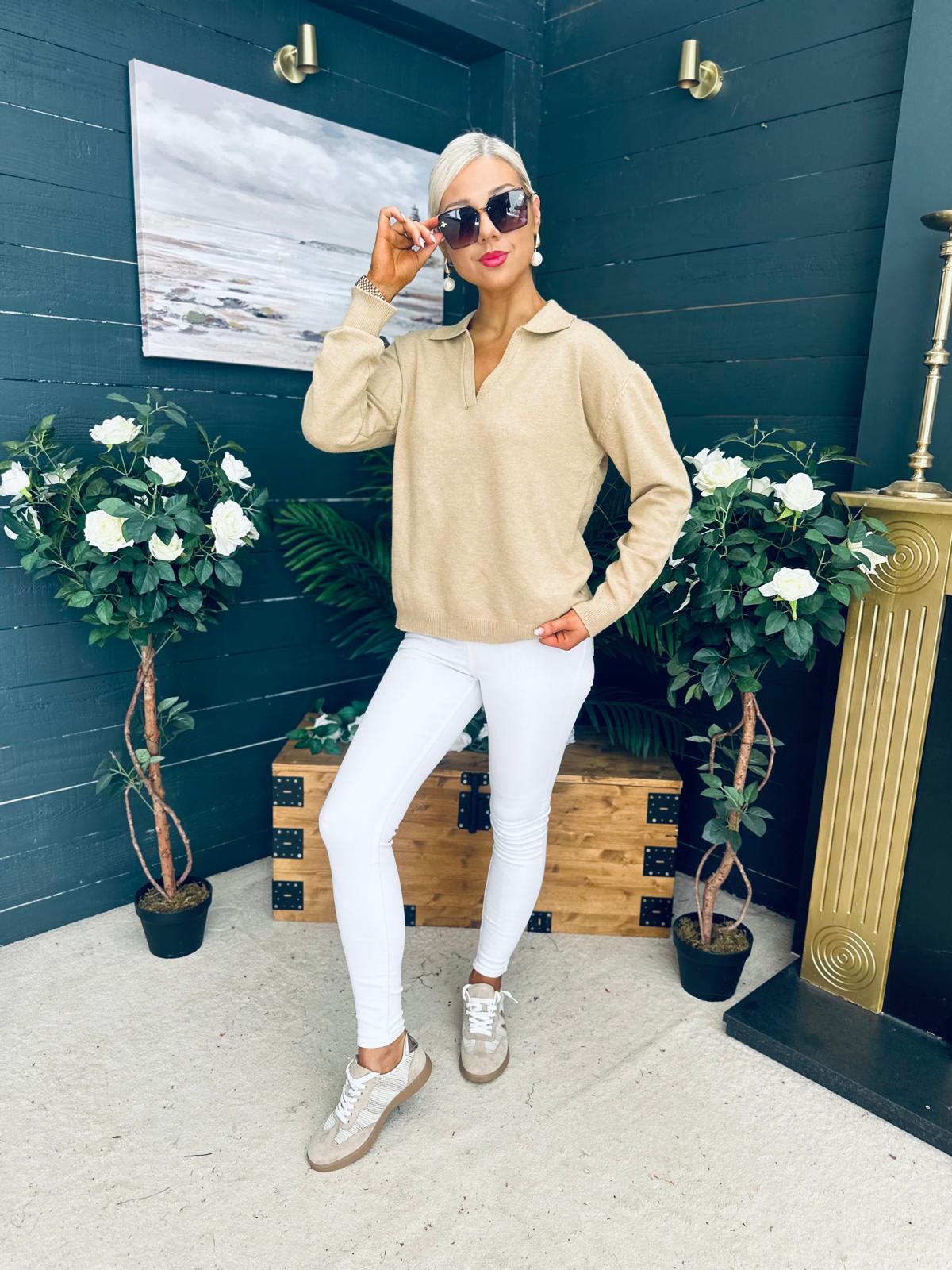 Dayton Soft Knit Jumper Beige