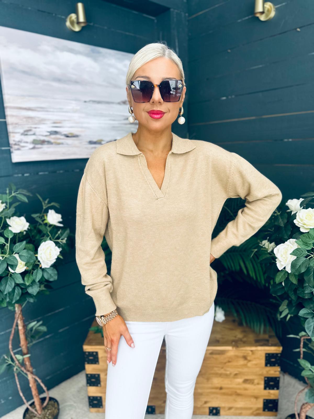 Dayton Soft Knit Jumper Beige