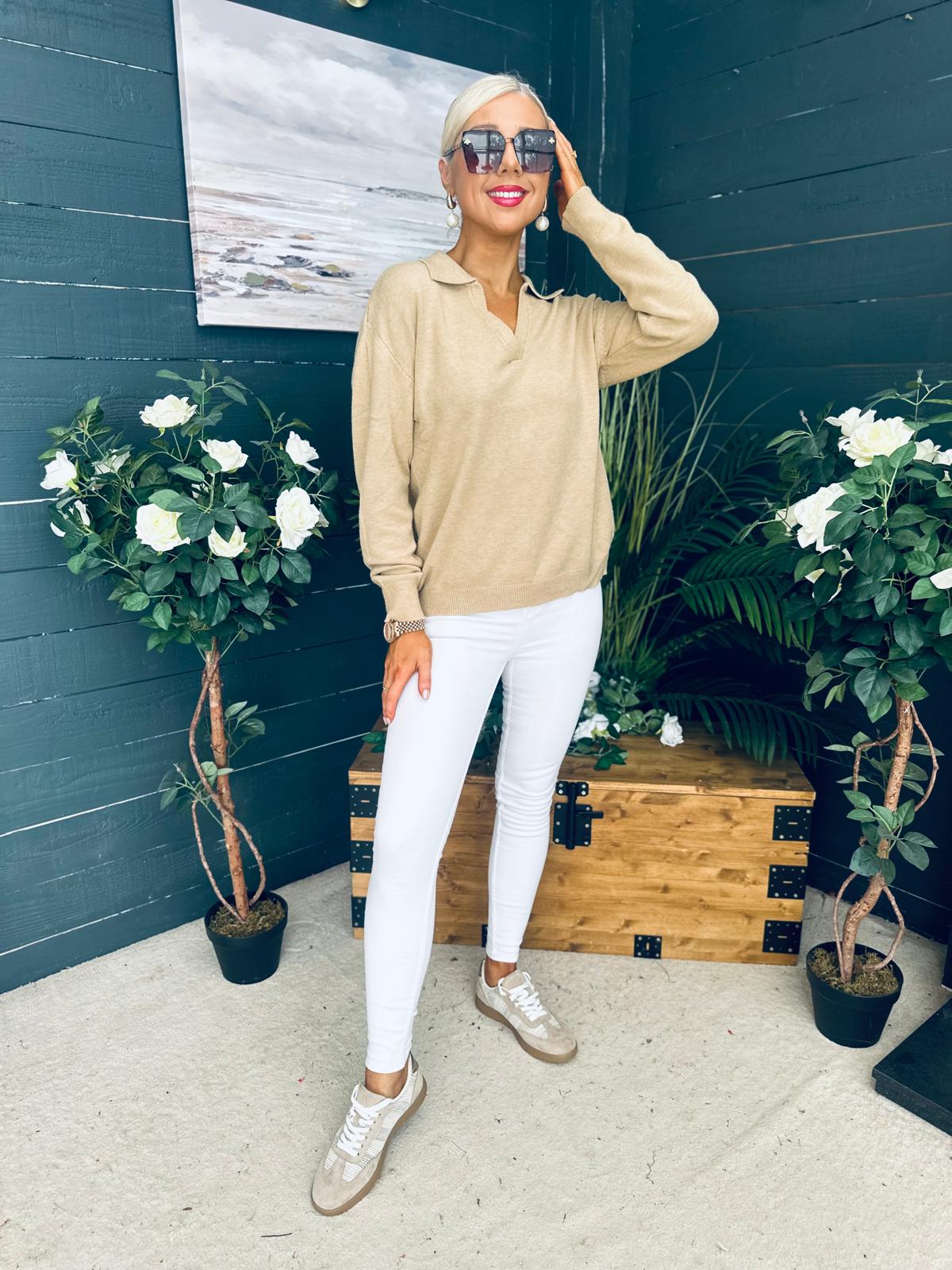 Dayton Soft Knit Jumper Beige