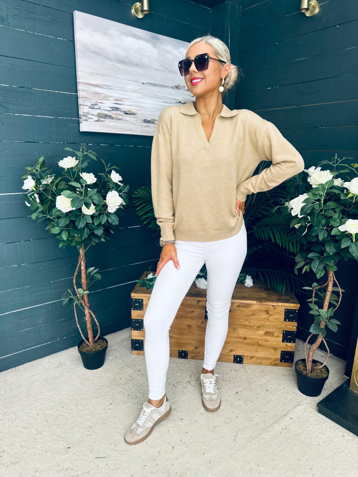 Dayton Soft Knit Jumper Beige