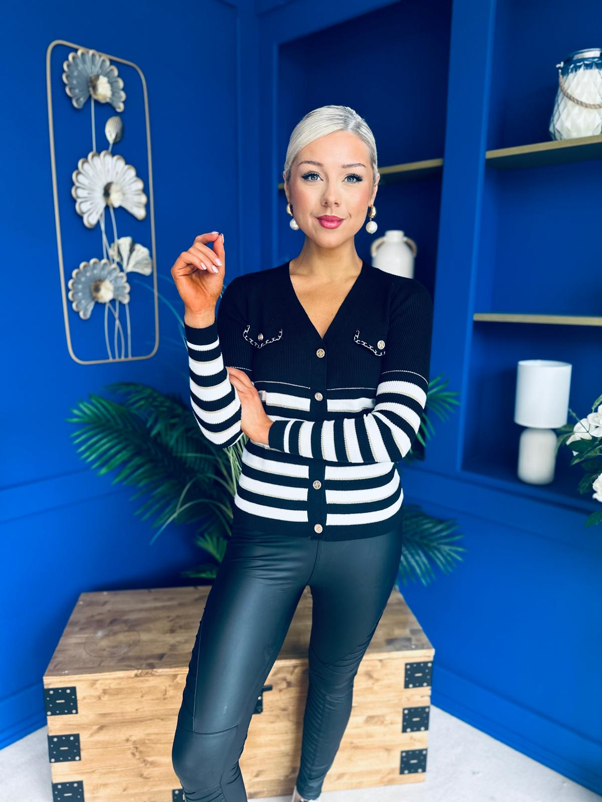 Jess Detailed Cardi Black