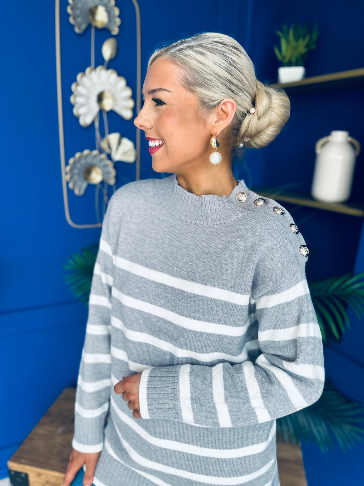 Fran Detailed Longline Jumper Grey