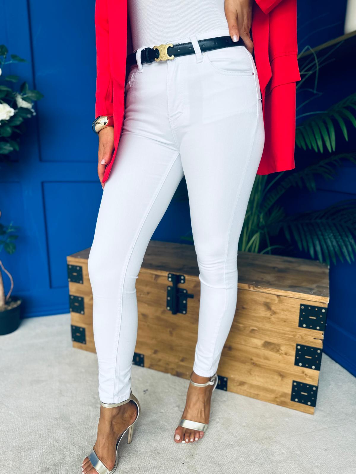 Rozie Detailed Skinny Jeans White