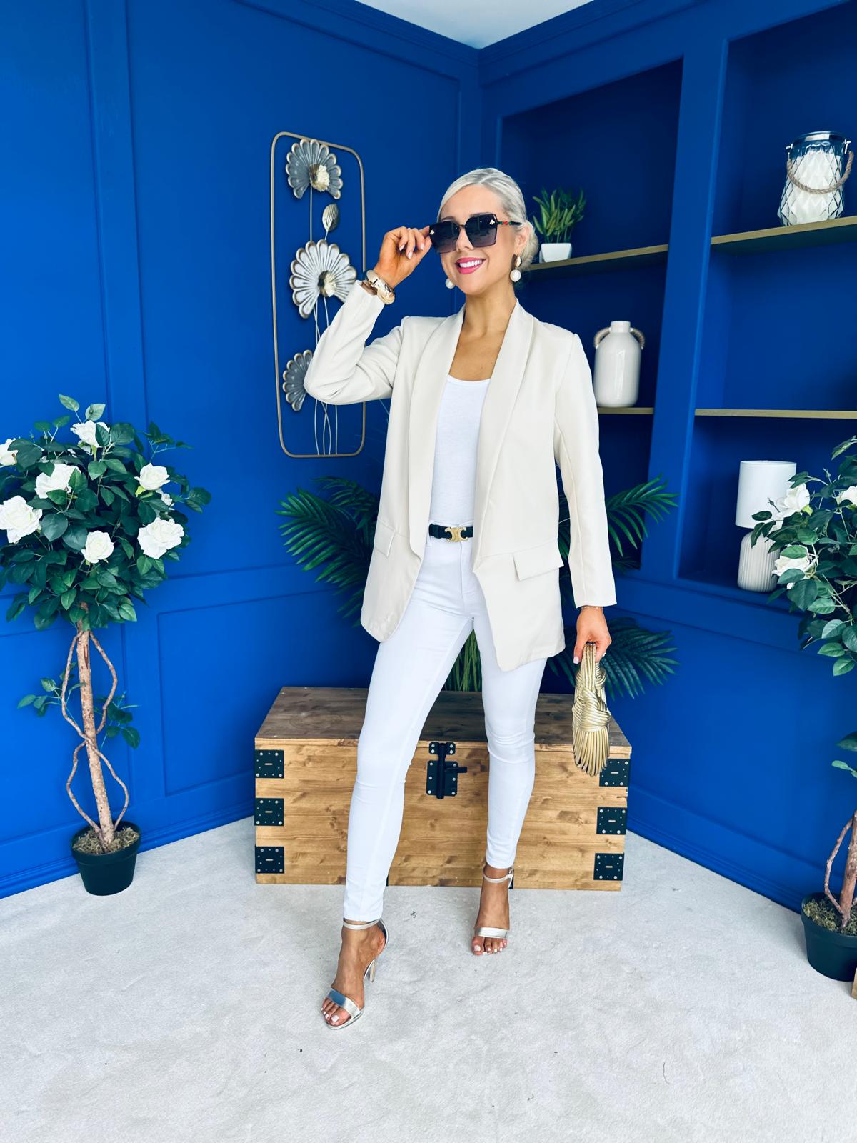 Sammy Detailed Blazer Almond