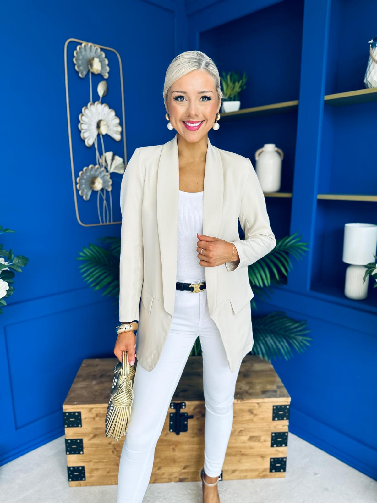 Sammy Detailed Blazer Almond