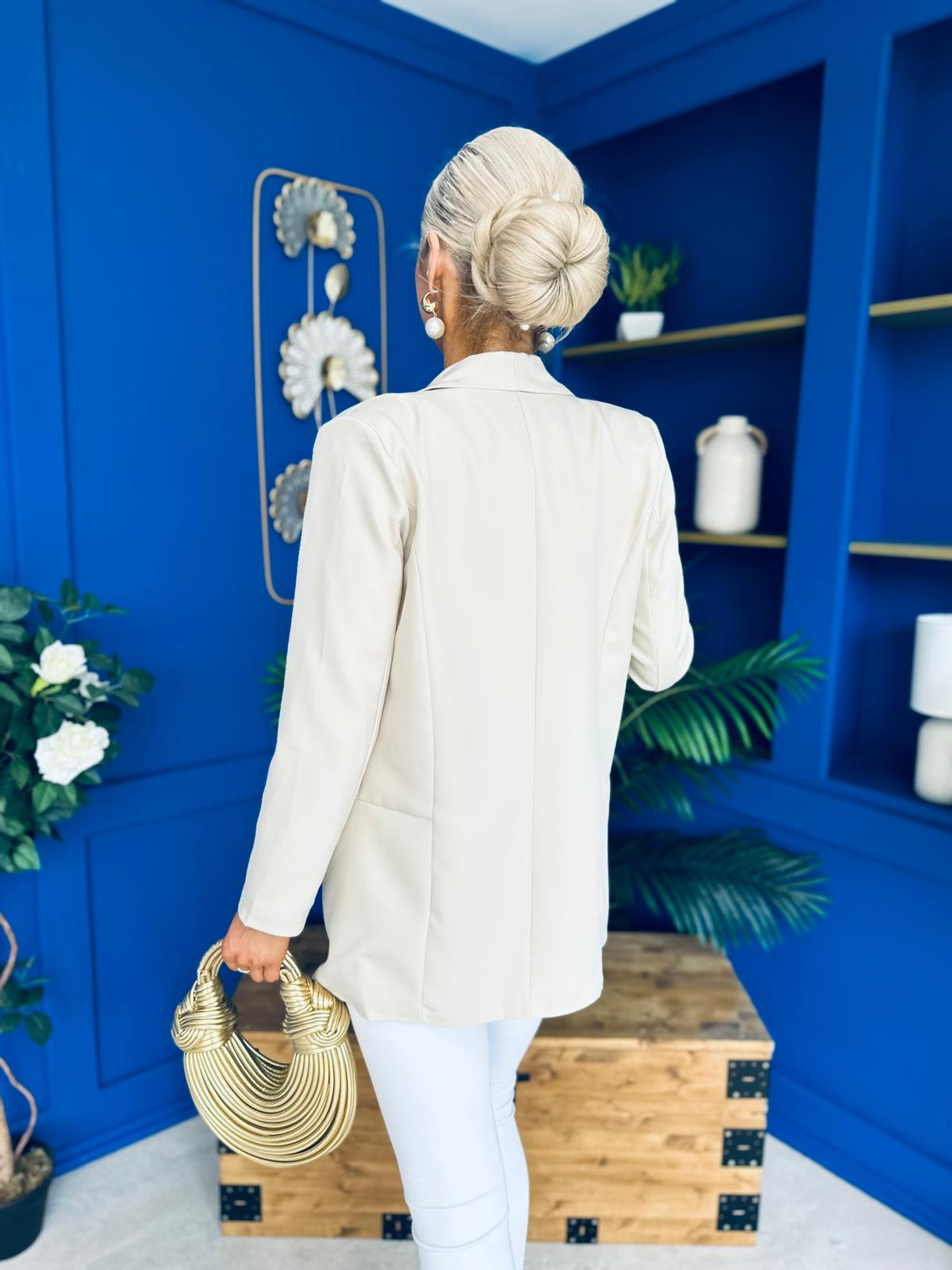 Sammy Detailed Blazer Almond