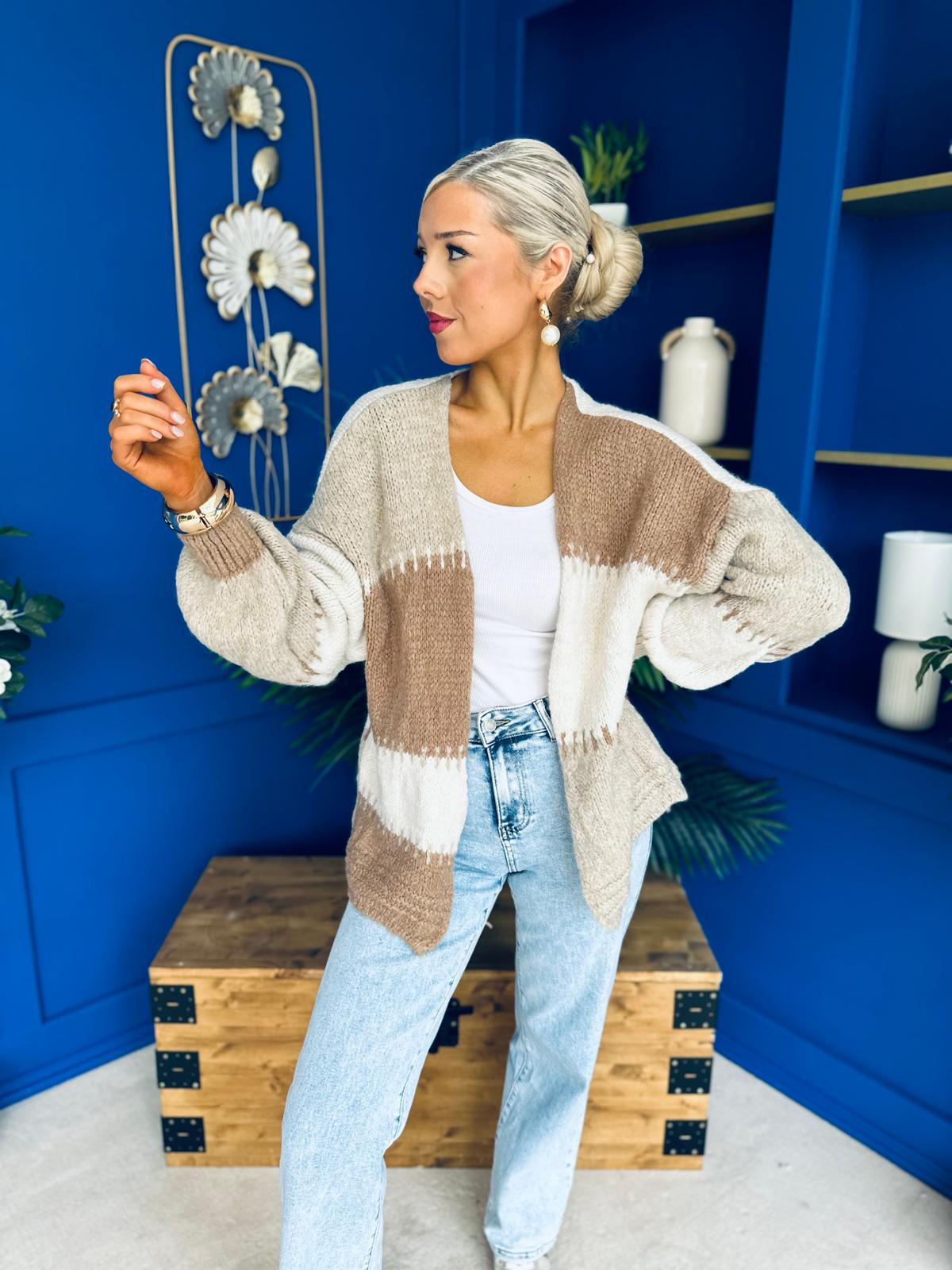 Tamara Chunky Cardi Beige Pre Order 30 Aug