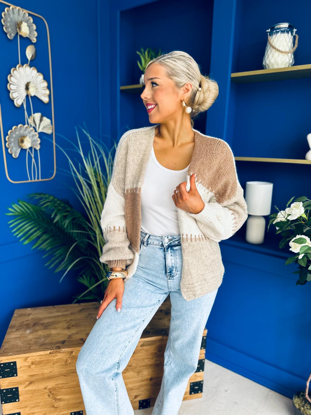 Tamara Chunky Cardi Beige Pre Order 30 Aug